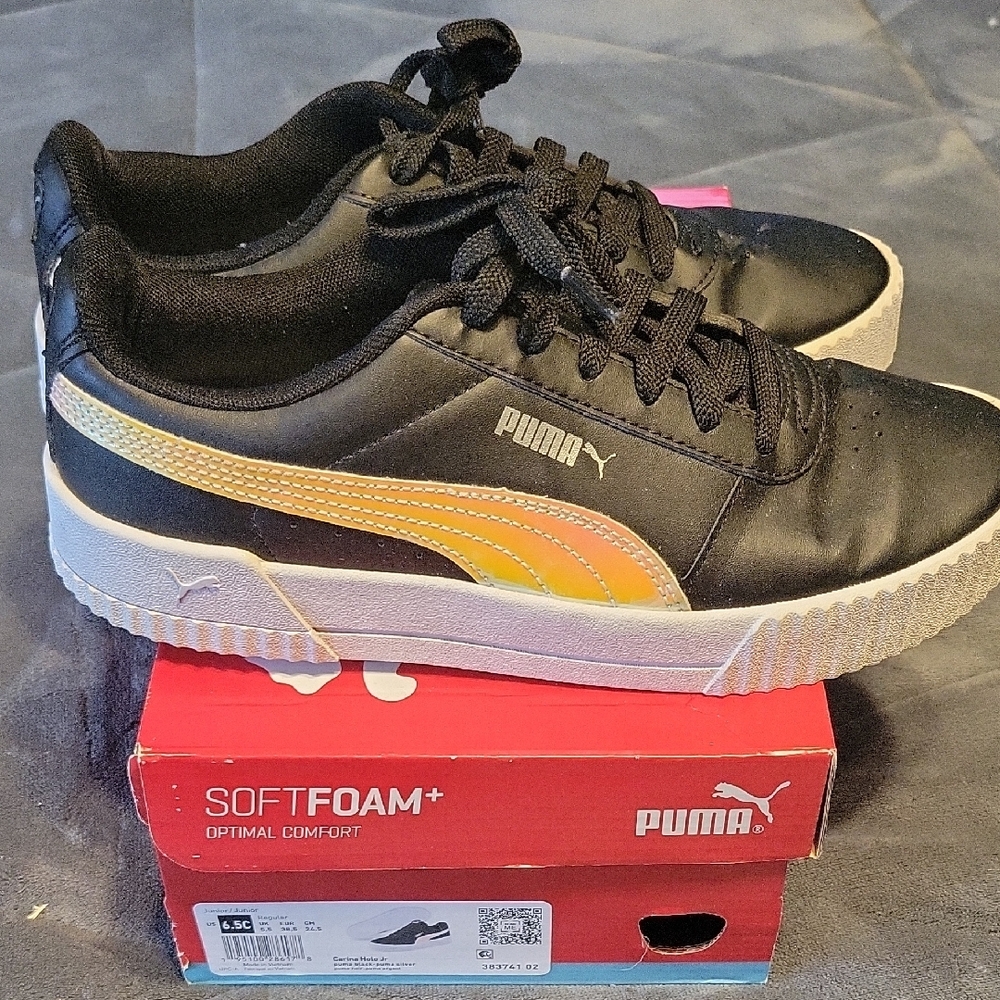Puma Kids Black and Yellow Sneakers